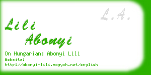 lili abonyi business card